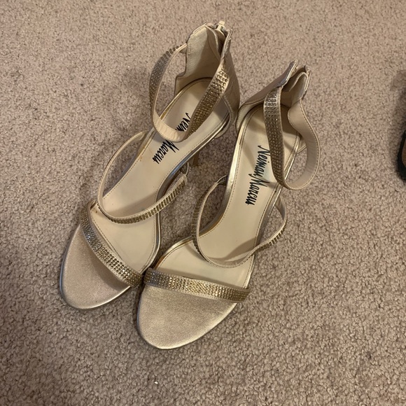 Neiman Marcus gold studded heels - Picture 1 of 4